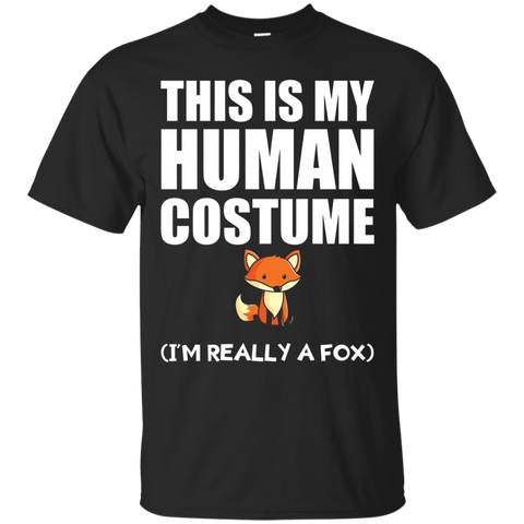 This Is My Human Costume I'm Really a Fox Halloween T-Shirt_Black