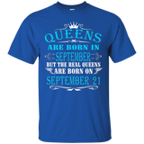 Queens Are Born In September 21 T-Shirt_Black