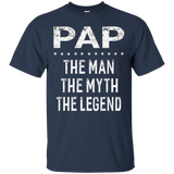 Pap The Man The Myth The Legend Grandpa Gift Men T-Shirt_Black