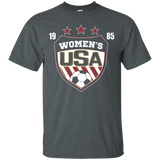 Us National Woman's Soccer T-shirt - Usa Shield 1985_black=