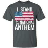 I Stand For The Anthem I Don't Kneel T Shirt American Flag_black