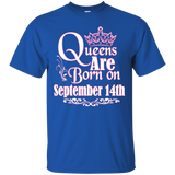Queens Are Born On September 14th Funny Birthday T-Shirt_Black