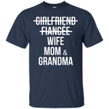Wife Mom & Grandma - Pregnancy Reveal T-shirt Gifts_black=