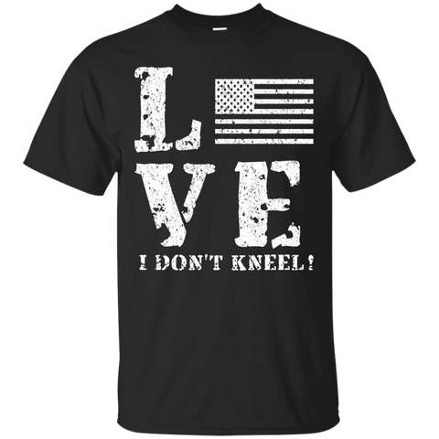 I Don't Kneel Anti Anthem Protest American Flag T Shirt_black