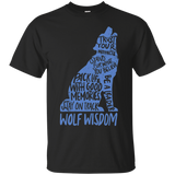 Wolf Wisdom T-shirt - Wolves Inspirational Tshirts_Black