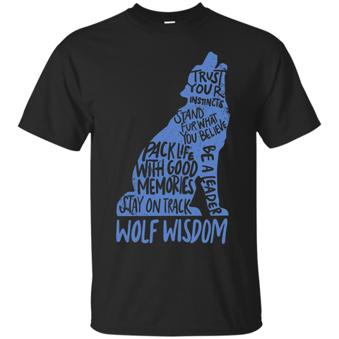 Wolf Wisdom T-shirt - Wolves Inspirational Tshirts_Black