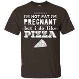 Womens I'm Not Fat I'm Pregnant, But I Do Like Pizza T-shirt_Black