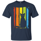 Rainbow Halloween Cat TShirt_Black