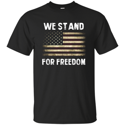 American Flag Shirt We Stand For Freedom Distressed T Shirt_black