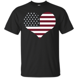 American Heart Flag July 4th Patriotic T-shirt_black