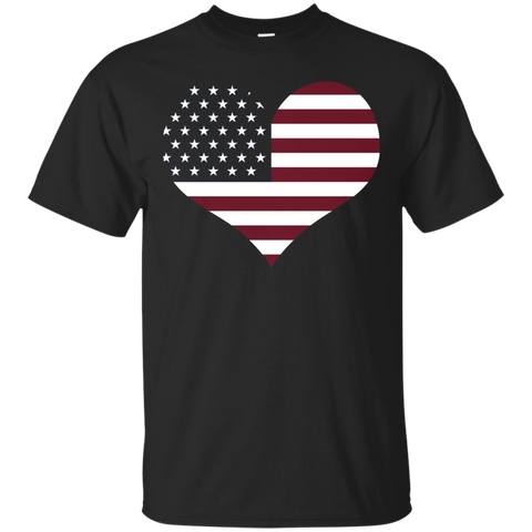 American Heart Flag July 4th Patriotic T-shirt_black