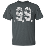 #99 Distressed Grungy Numbered T-shirt Printed Front & Back_black