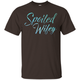 Wifey And Hubby - Spoiled Wifey Blue Watercolor T-shirt_black=