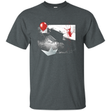 They All Float Red Balloon Halloween T-Shirt Graphic Tee_Black