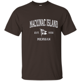 Mackinac Island Michigan Mi Vintage Boat Anchor Flag Tee
