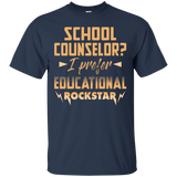 School Counselor I Prefer Educational Rockstar T Shirt_Black