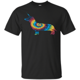 TIE DYE DACHSHUNICORN T SHIRT FUNNY DACHSHUND DOG GIFTS_Black