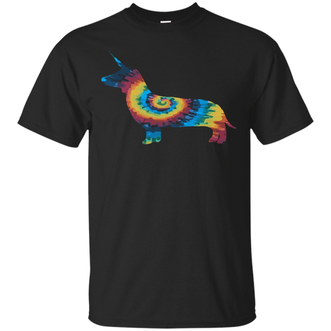 TIE DYE DACHSHUNICORN T SHIRT FUNNY DACHSHUND DOG GIFTS_Black