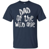 Mens Dad Of The Wild One Funny Father T-shirt_black=