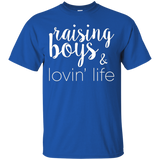Raising Boys & Lovin' Life Mothers Day Mom T-Shirt_Black