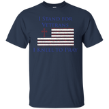 I Stand For Veterans T Shirt, I Kneel To Pray_black