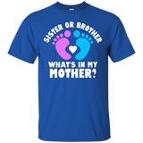 Sister or Brother What's In My Mother Gender Party T-Shirt_Black