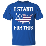 I Stand For This - I Don't Kneel American Map Tee_black