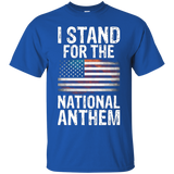 I Stand For The National Anthem T-shirt Usa Flag Design_black