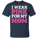 Breast Cancer T-shirt For Kids I Wear Pink For My Mom Ribbon_black=