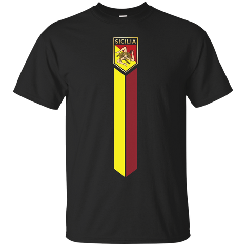 Sicilian Pride - Sicilian Flag Jersey Style T-shirts_black=