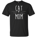 Womens Funny Cute Cat Mom Tee Shirt Best Cat Mom_Black