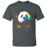 Panda Bear Life Rainbow Watercolor Bright Splatter Shirt_Black