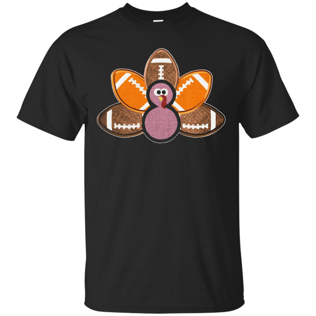 Cute Turkey And Football Tshirt For Thanksgiving_black