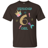 Mermaid 6th Birthday Shirt Birthday Girl T Shirt_Black
