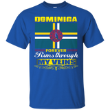 Dominica Runs My Veins-retro T-shirt_black=