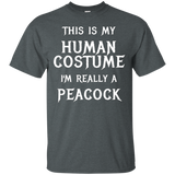 Peacock Halloween Costume Shirt Easy Funny Men Women Kids_Black