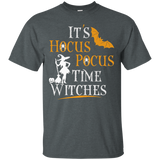 Halloween It's Hocus Pocus Time Witches Shirt Funny Hallowee_black=