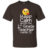 Keep Calm And Let The 1st Grade Teacher Handle It Tshirt_navy=