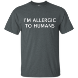 I'm Allergic To Humans T-shirt Short Sleeve Leave Me Alone_black=