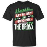 My Story Begins in The Bronx New York T Shirt_Black