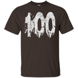 #100 Distressed Grungy Numbered T-shirt Printed Front & Back_black