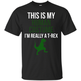 Human Costume I'm Really A T-rex Funny Halloween T-shirt_black=