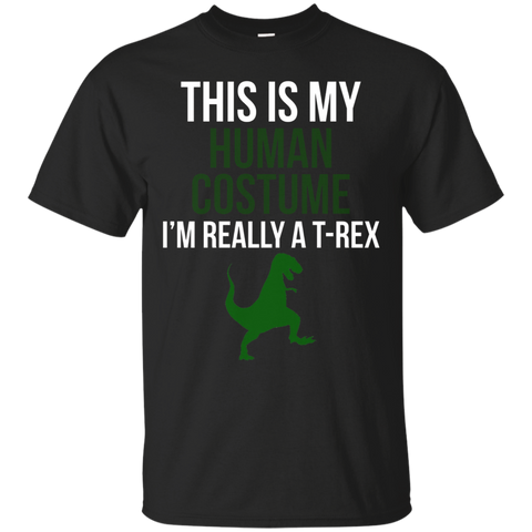 Human Costume I'm Really A T-rex Funny Halloween T-shirt_black=