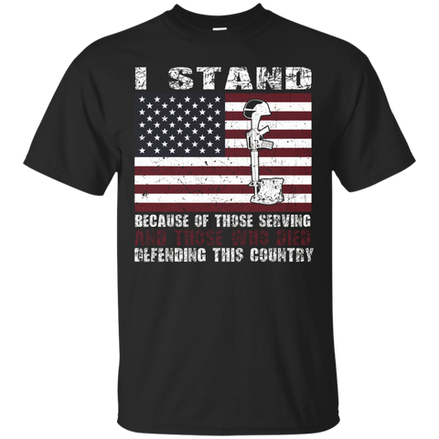 I Stand For America Patriotic American Flag T-shirt_black