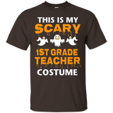 Scary 1st Grade Teacher Halloween Costume T-shirt_black=