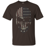 Skull isolated on black background.USA flag on it_Black