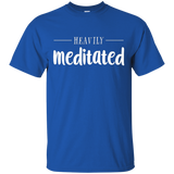 Zen, Yoga, Motivational & Fun HEAVILY MEDITATED Logo T-Shirt_Black