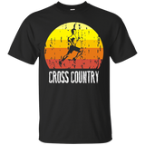Retro Distressed Cross Country Running T-Shirt For Runners_Black