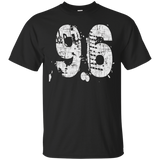 #96 Distressed Grungy Numbered T-shirt Printed Front & Back_black