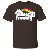 Sunday Funday shirt cute retro rainbow t-shirt_Black